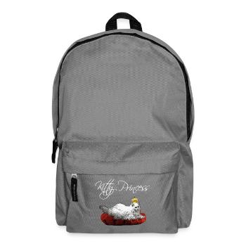 Kitty prinzess, Samt kissen, Katzen Sprüche - Rucksack - Mittelgrau - Vorne