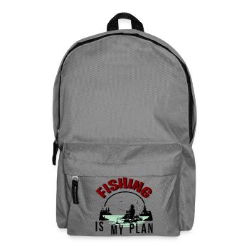 ANGELN IST MEIN PLAN - Rucksack - Mittelgrau - Vorne