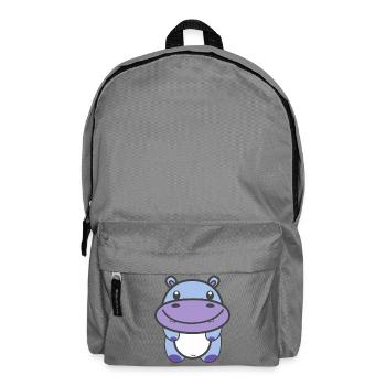 Kawaii Cute Hippo - Backpack - elephant grey - Front