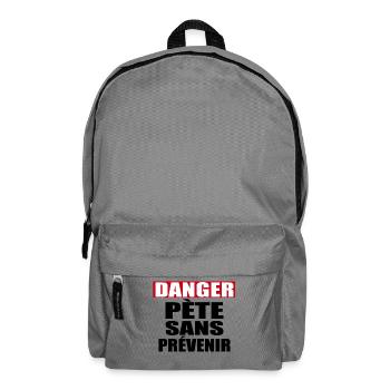 Danger Pète sans prévenir - Sac à dos - gris éléphant - Devant