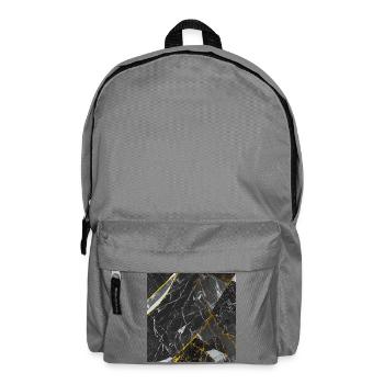 Marble Black Gold Texture - Backpack - elephant grey - Front