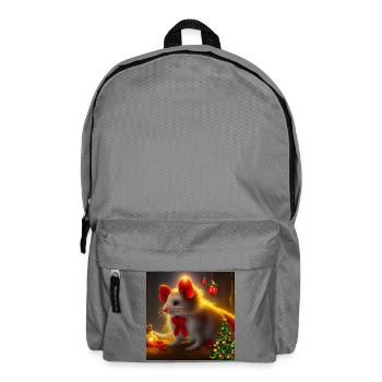 Cute little Christmas mouse - Backpack - elephant grey - Front