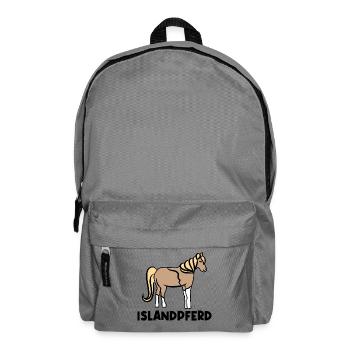 Islandpferde Pferdenarr Statement Pferdeliebe - Rucksack - Mittelgrau - Vorne