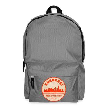 Shanghai Skyline Siegel Rot - Rucksack - Mittelgrau - Vorne