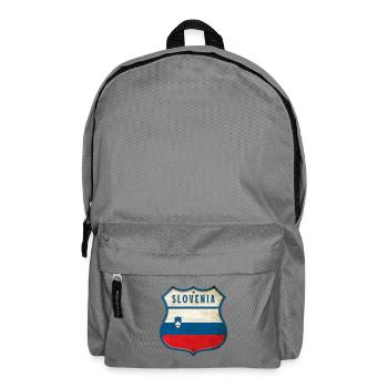 Slovenia flag coat of arms design - Backpack - elephant grey - Front