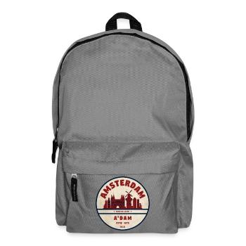 Emblème vintage Amsterdam Skyline - Sac à dos - gris éléphant - Devant