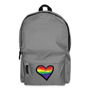 Rainbow Heart Bisexual Lgbt Sexuality Gay - Backpack - elephant grey - Front