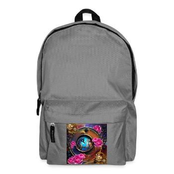 Schönes Steampunk-Design mit Seepferdchen - Rucksack - Mittelgrau - Vorne
