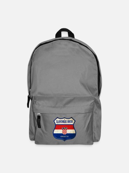 Slavonski Brod Kroatien Flaggen Wappen Design - Rucksack - Mittelgrau