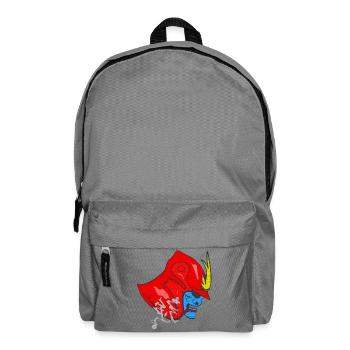kanjimuster „Stärke“, samureihelm - Rucksack - Mittelgrau - Vorne