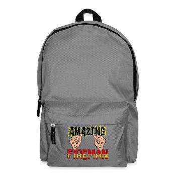 Feuerwehr Statement Berufsfeuerwehr Lebensretter - Rucksack - Mittelgrau - Vorne