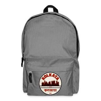 Kolkata Skyline Emblem - Rucksack - Mittelgrau - Vorne