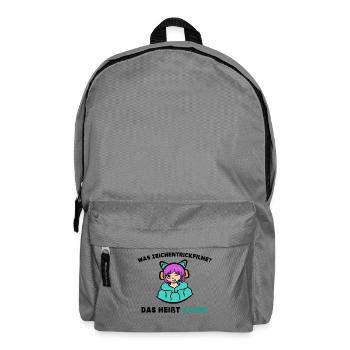 Manga Popkultur Statement Anime Japanisch - Rucksack - Mittelgrau - Vorne