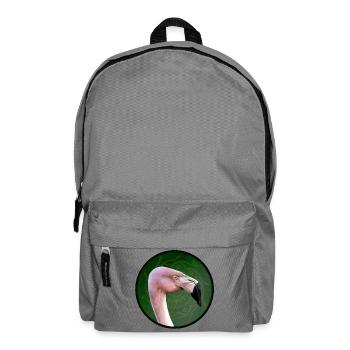 Pink flamingo in mandala green - Backpack - elephant grey - Front