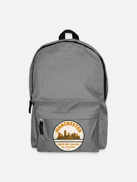 Manchester Skyline Emblem mit Gründungsjahr - Rucksack - Mittelgrau