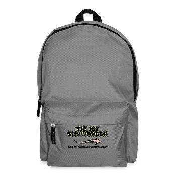 Papa Statement Babyglück Elternschaft Schwanger - Rucksack - Mittelgrau - Vorne