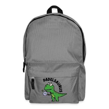 Dinosaurier Padel Spieler Schläger Ball Spruch - Rucksack - Mittelgrau - Vorne