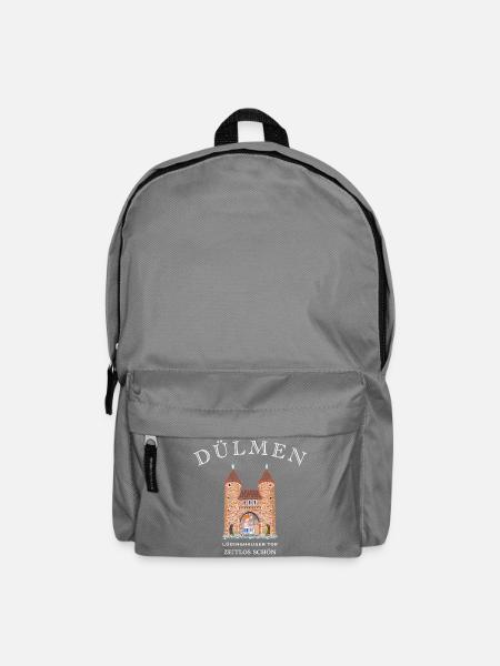 Dülmen, handgezeichnetes Lüdinghauser Tor - Rucksack - Mittelgrau