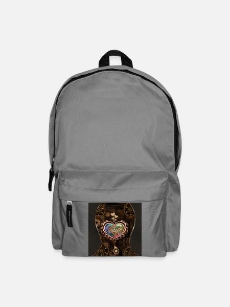 Romantisches Steampunk-Herz - Rucksack - Mittelgrau