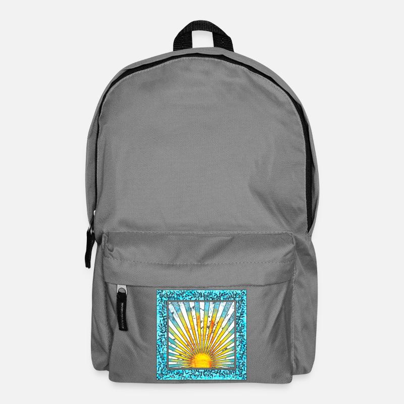 Lever de soleil avec motif de rayons - Majorque Ibiza - Sac à dos - gris éléphant