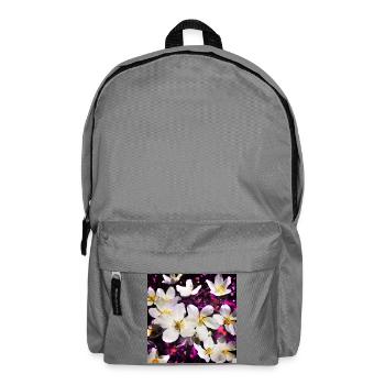 Weiße Anemonen - Rucksack - Mittelgrau - Vorne