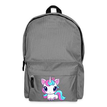Süßes Kawaii Einhorn - Rucksack - Mittelgrau - Vorne