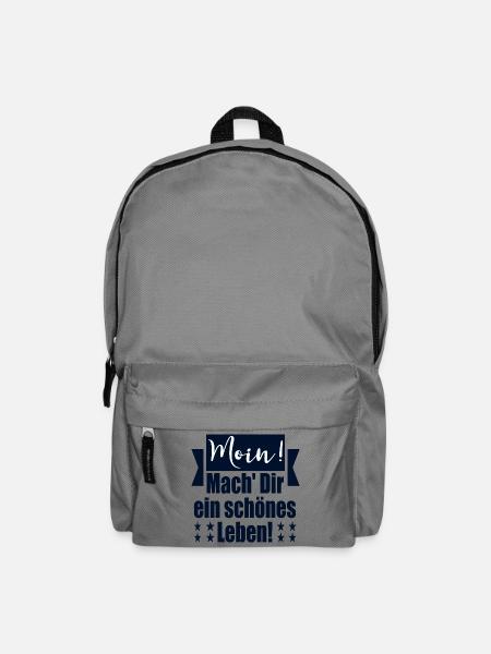 Moin Schönes Leben - Rucksack - Mittelgrau