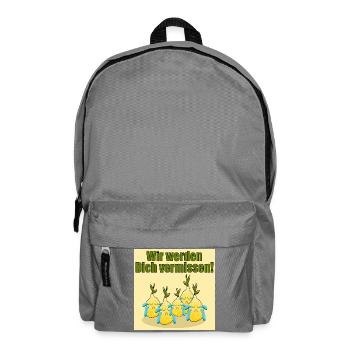 Abschied Team - VERMISSEN - LUSTIGE ZITRONEN - Rucksack - Mittelgrau - Vorne