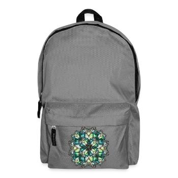 Art Nouveau rosette in transparent glass look - Backpack - elephant grey - Front