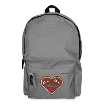 "Jahrmarkt-Liebe" Lieblingsmensch pink - Rucksack - Mittelgrau - Vorne