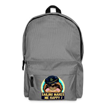 SAILING MAKES ME HAPPY SLOTH CAPTAIN - Backpack - elephant grey - Front