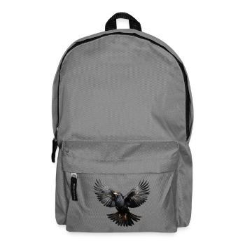 Alpendohle im Flug – Alpen Vogelmotiv - Rucksack - Mittelgrau - Vorne