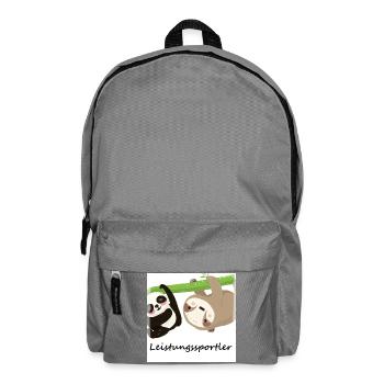 Panda und Faultier hängen ab - Leistungssportler - Rucksack - Mittelgrau - Vorne