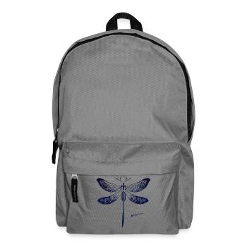 Tiefblaue Libellen Silhouette - Rucksack - Mittelgrau - Vorne