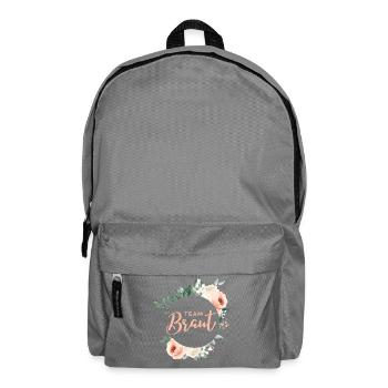 Team Braut! Grün-Pastell-Kranz, personalisierbar - Rucksack - Mittelgrau - Vorne