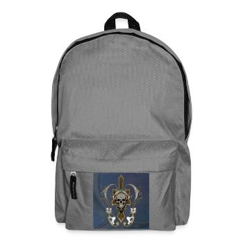 Amazing golden skull with flowers. - Backpack - elephant grey - Front