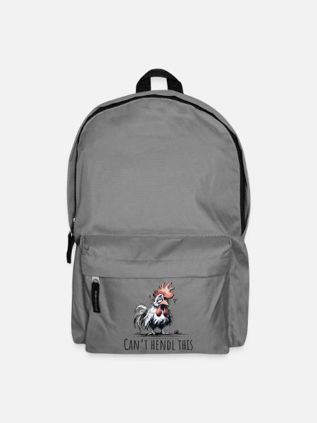 can t hendl this hahn lustig spruch wortspiel - Rucksack - Mittelgrau