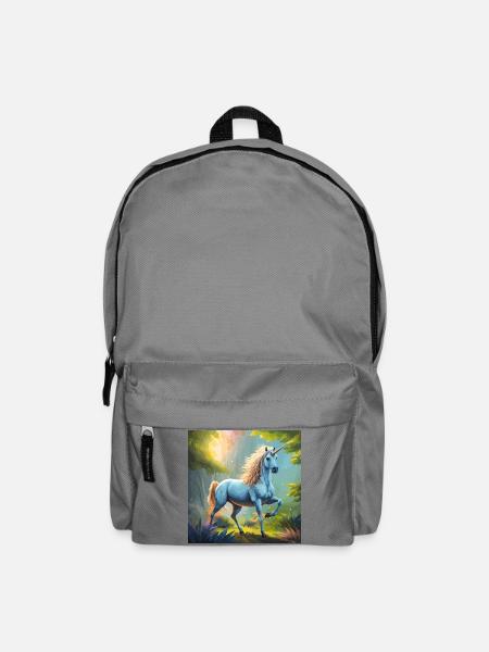 Einhorn im Wald - Rucksack - Mittelgrau