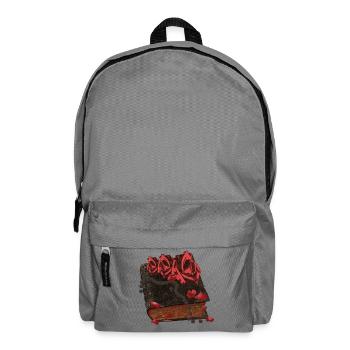 Bücher Design, Blutflecken, Rosenblüten - Rucksack - Mittelgrau - Vorne