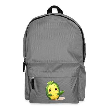 Tanzendes Kawaii Kaktus Gurken Männchen - Rucksack - Mittelgrau - Vorne