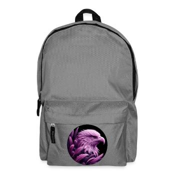 Purple Eagle Head with Feathers - Backpack - elephant grey - Front