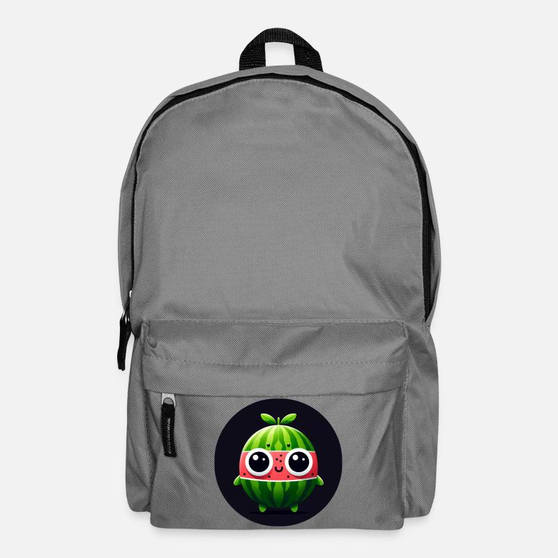 Wassermelone mit Augen im Comic Stil - Rucksack - Mittelgrau