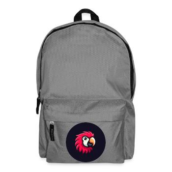 Cute parrot in comic style in red - Backpack - elephant grey - Front