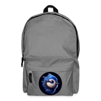 Blue bird in animation style - Backpack - elephant grey - Front