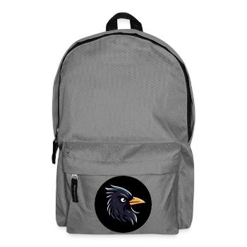 Cartoon blackbird raven looks scowling - Backpack - elephant grey - Front