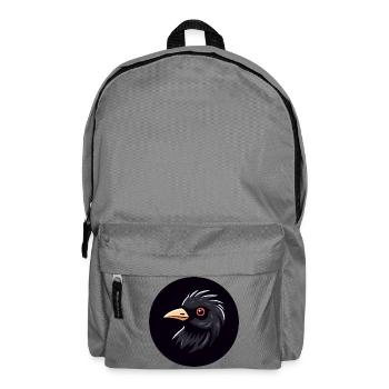 Dessin animé merle oiseau noir avec œil rouge - Sac à dos - gris éléphant - Devant