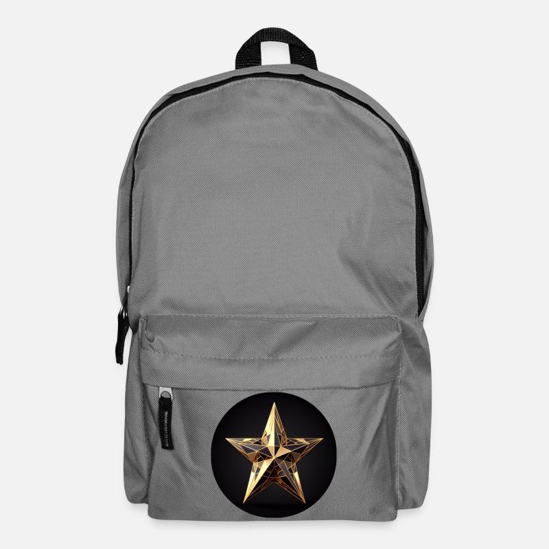 Goldener Stern in Polygon Design - Rucksack - Mittelgrau