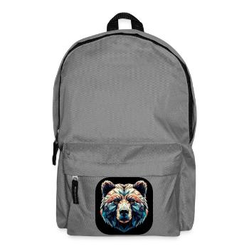 Ours coloré dans un design polygonal - Sac à dos - gris éléphant - Devant