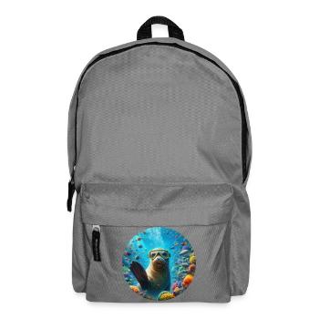 Robe waving underwater with diving goggles - Backpack - elephant grey - Front