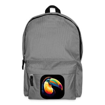 Toucan bec coloré photoréaliste - Sac à dos - gris éléphant - Devant